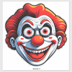 Tecknad clownansikte klistermärken