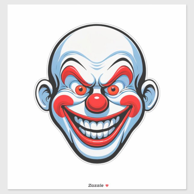Tecknad clownansikte klistermärken (Ark)