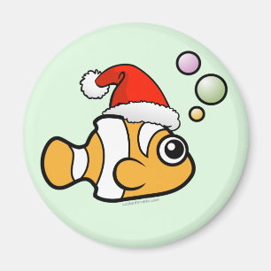 Tecknad Clownfish Santa Magnet