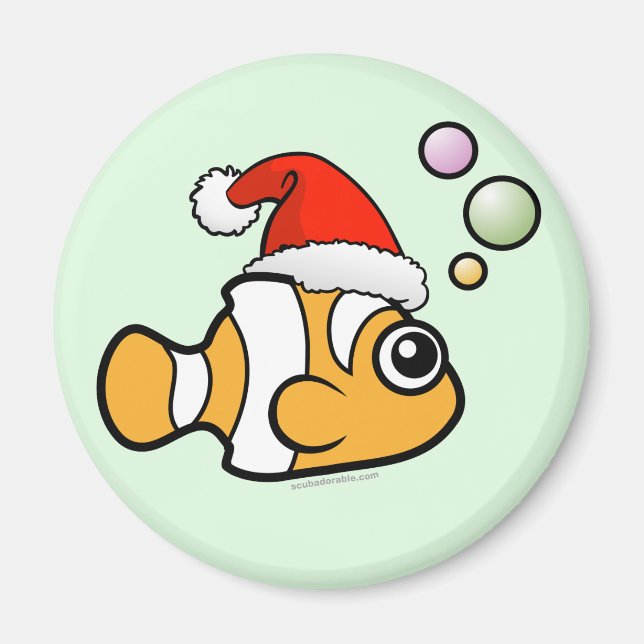 Tecknad Clownfish Santa Magnet (Framsidan)