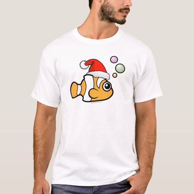Tecknad Clownfish Santa Tee (Framsida)