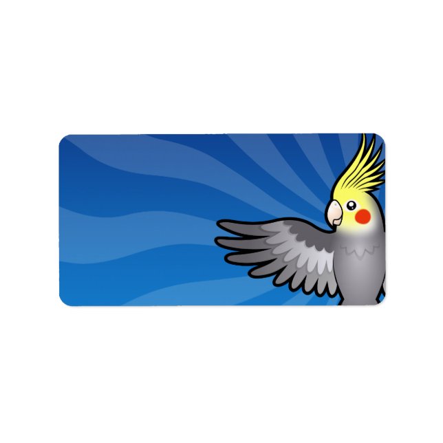 Tecknad Cockatiel Adressetikett (Framsidan)