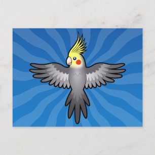 Tecknad Cockatiel Vykort