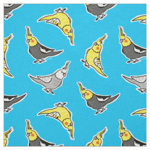 Tecknad Cockatiels Mönster Tyg