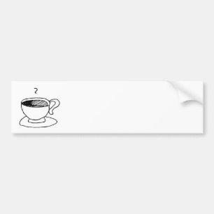 Tecknad Coffee Kopp Demitasse Cute Tecknad Bildekal