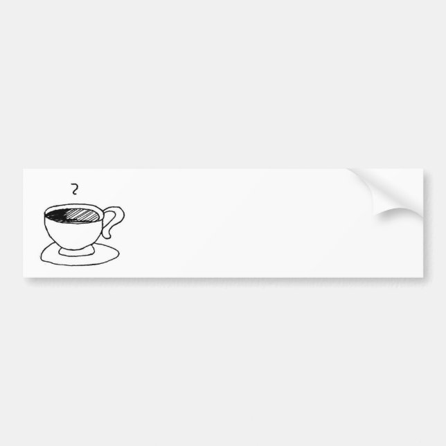 Tecknad Coffee Kopp Demitasse Cute Tecknad Bildekal (Framsidan)