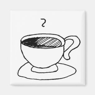 Tecknad Coffee Kopp Demitasse Cute Tecknad Magnet