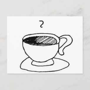 Tecknad Coffee Kopp Demitasse Cute Tecknad Vykort