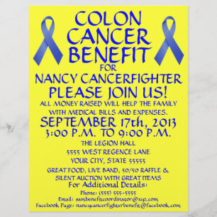 Tecknad Colon Cancer Benefit Flyer