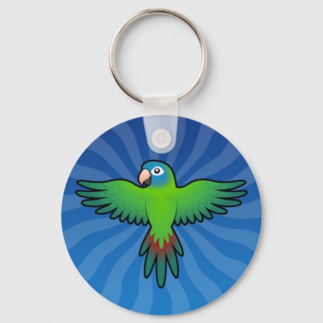 Tecknad Conure/Lorikeet/Parrot Nyckelring (Framsida)