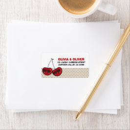 Tecknad Coola Party Cherries Twillingar Birthday A Adressetikett