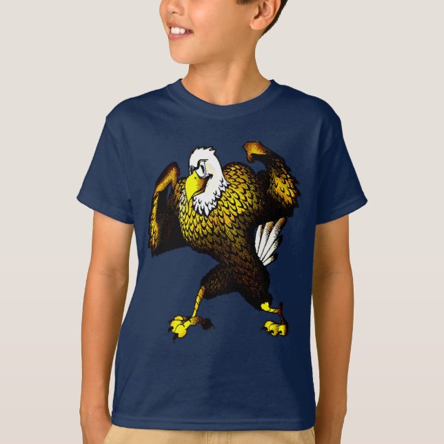 Tecknad Coola Tittar Eagle Shirt T-shirt (Framsida)
