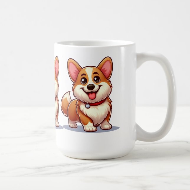 Tecknad Corgi Kaffemugg (Höger)