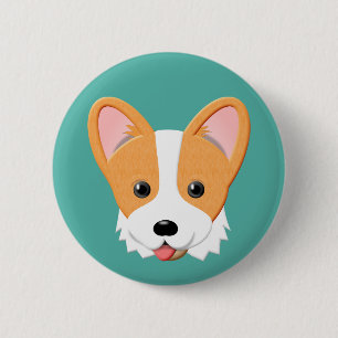 Tecknad Corgi Knapp