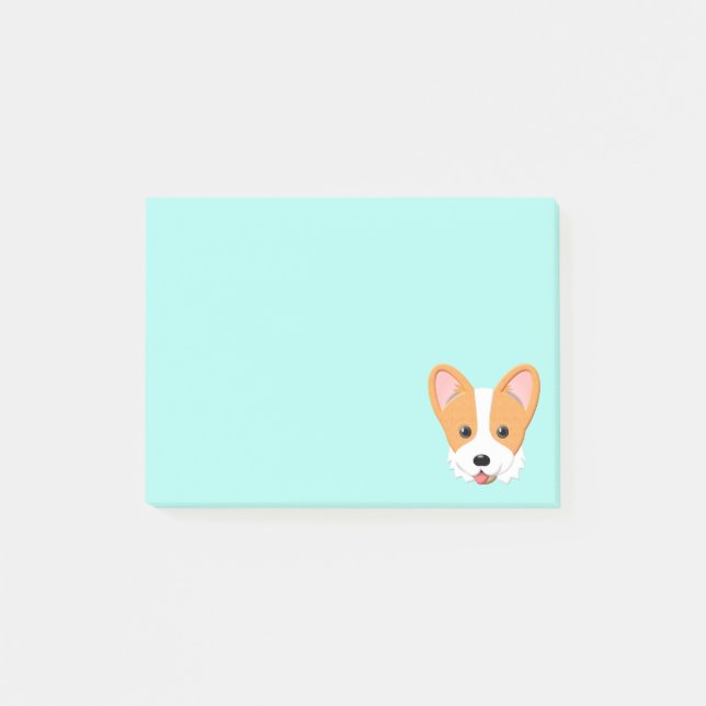 Tecknad Corgi Post-it Block (Framsida)