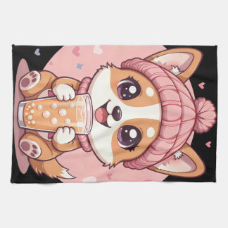 Tecknad Corgi Puppy Kökshandduk