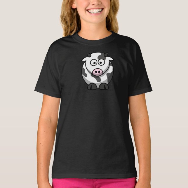 Tecknad Cow Girls T-Shirt (Framsida)