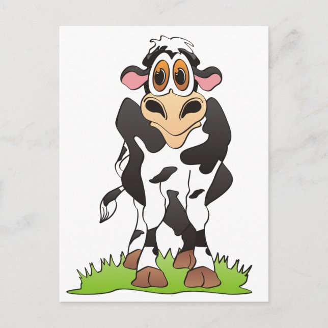 Tecknad Cow Holstein Vykort (Framsida)