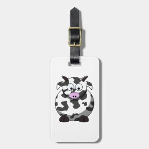 Tecknad Cow Luggage Tag Bagagebricka