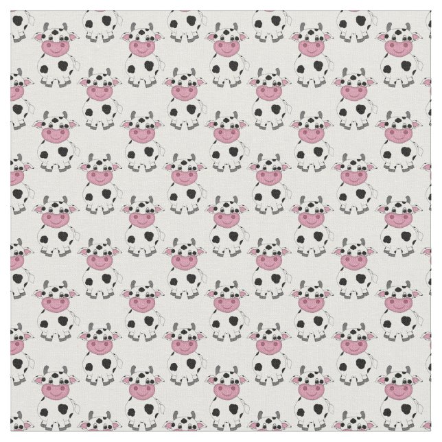 Tecknad Cow Mönster Fabric Tyg (Närbild)