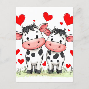 Tecknad Cow par Kärlek Helg Vykort