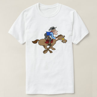 Tecknad Cowboy Gallops Fast Animerad Horse T-shirt