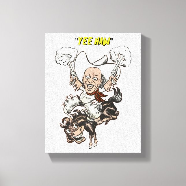 Tecknad cowboyskjutpistoler ridkonst canvastryck (Framsida)