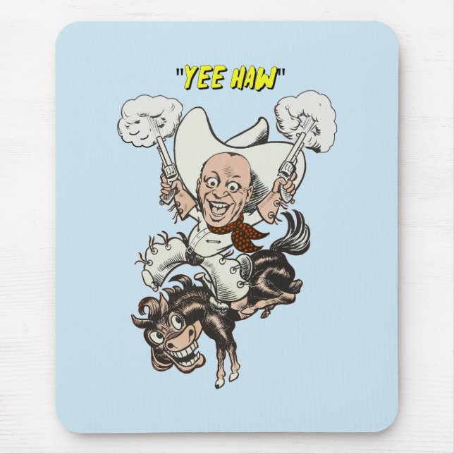 Tecknad cowboyskjutpistoler ridkonst musmatta (Framsidan)