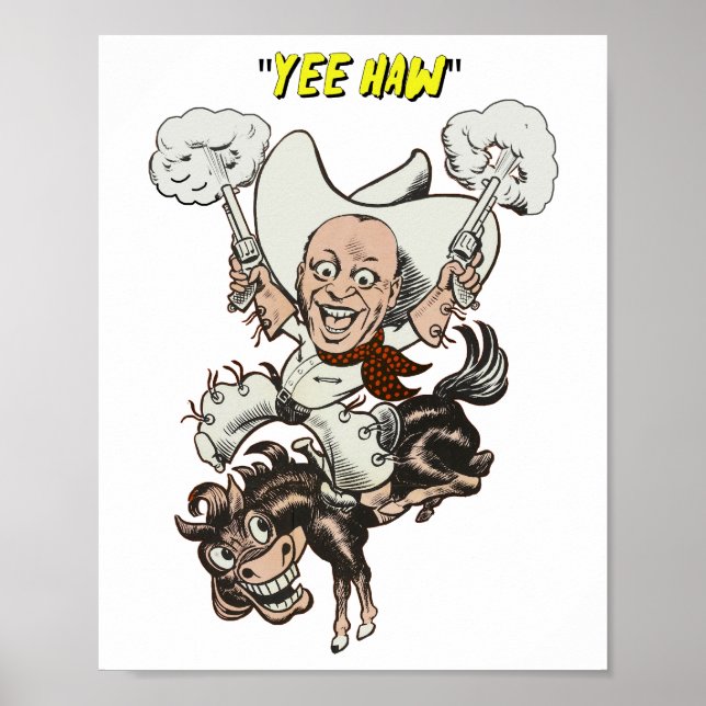 Tecknad cowboyskjutpistoler ridkonst poster (Framsidan)