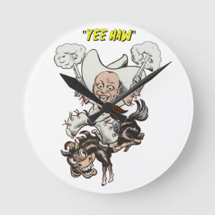 Tecknad cowboyskjutpistoler ridkonst rund klocka