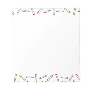 Tecknad Crayon Mönster Decorative Ram Anteckningsblock
