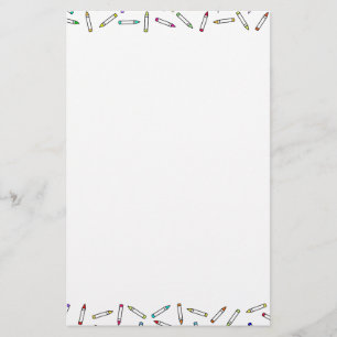 Tecknad Crayon Mönster Decorative Ram Brevpapper