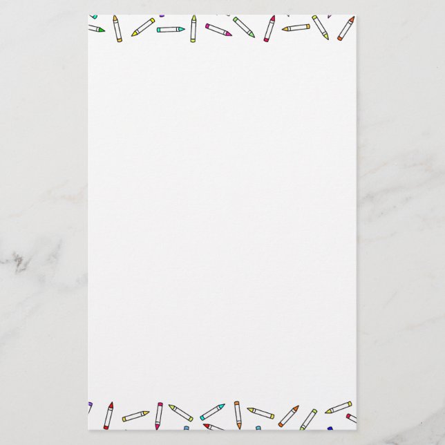 Tecknad Crayon Mönster Decorative Ram Brevpapper (Framsida)