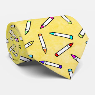 Tecknad Crayon Mönster dekorativ Slips