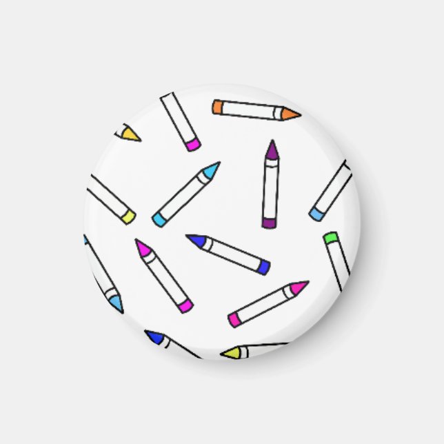 Tecknad Crayon Mönster Magnet (Framsidan)