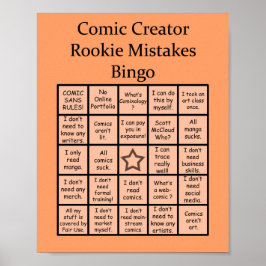 Tecknad Creator Rookie Mistakes Bingo Poster