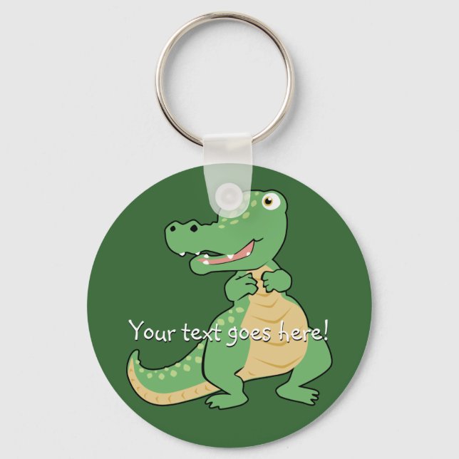 Tecknad Crocodile Keychain Nyckelring (Framsida)