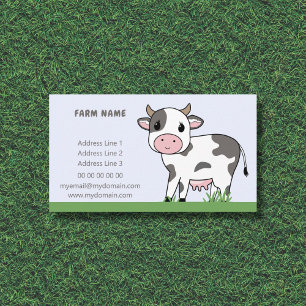 Tecknad Cute Cow-Affärskort för servergrupp Visitkort