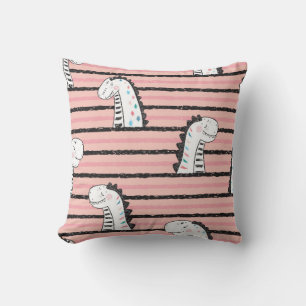 Tecknad Cute Dinosaurs vintage Sömlös mönster. C Kudde