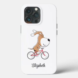 Tecknad Cute Hund Puppy Bike Bicycle Biking
