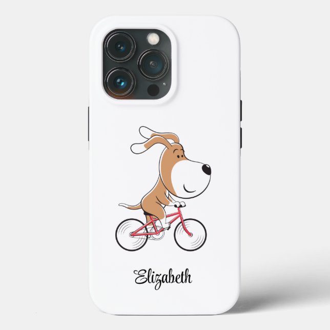 Tecknad Cute Hund Puppy Bike Bicycle Biking (Baksida )