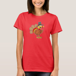 Tecknad Cute Turkiet Pilgrim T Shirt