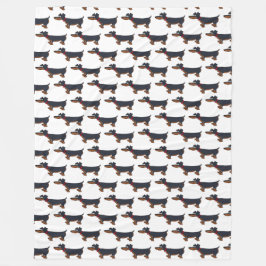 Tecknad Dachshund Hund Flebit Blanket Fleecefilt
