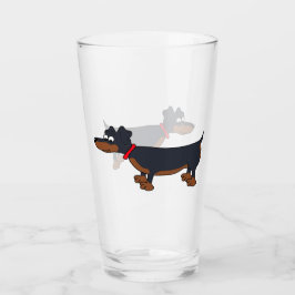 Tecknad Dachshund Hund Glass Tumbler Glaskopp