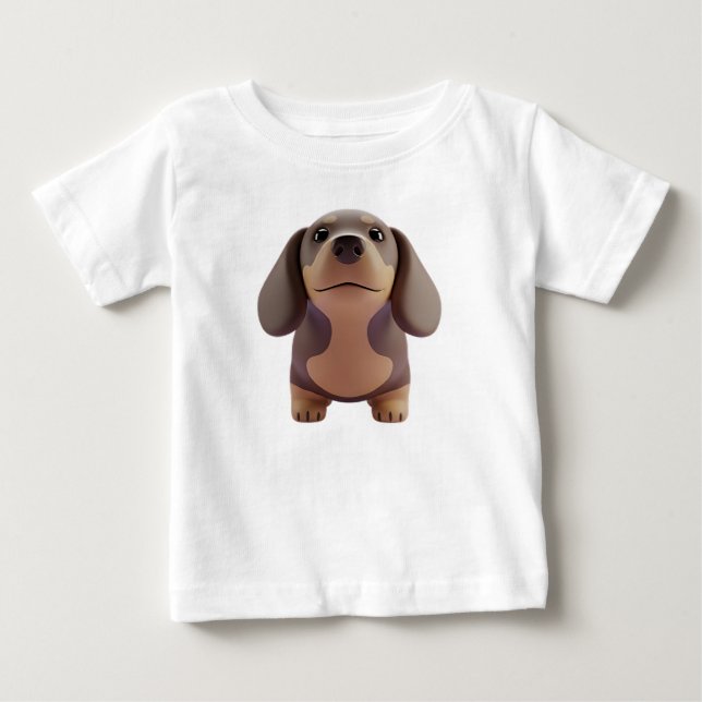 Tecknad dachshund-valp-karaktär t shirt (Framsida)