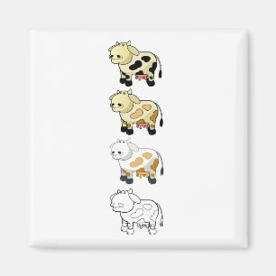 Tecknad Dairy Cows Magnet