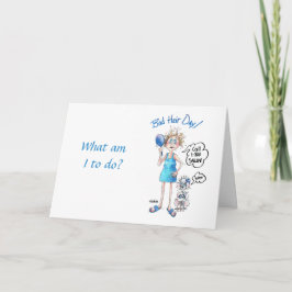 Tecknad Dam med Bad Hair och Funny SitchHol Kort