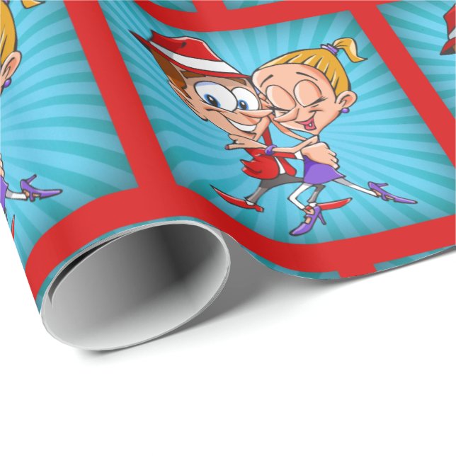 Tecknad Dancers Gift Wrapping papper Presentpapper (Rullad Hörn)