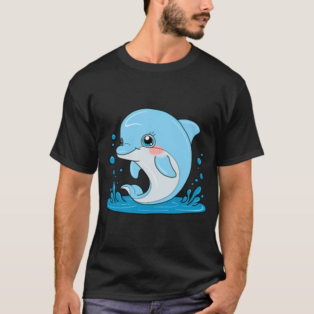 Tecknad delfin t shirt (Framsida)