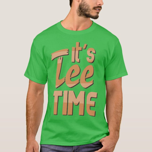 Tecknad "Det är dags" Golf T Shirt (Framsida)